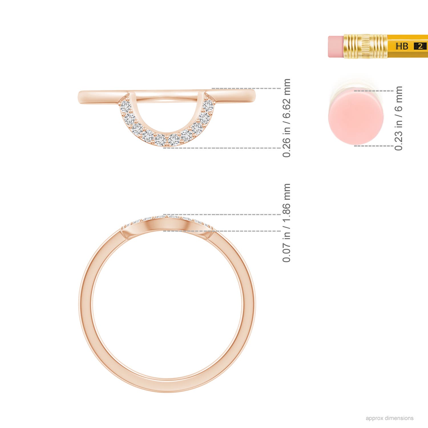 H, SI2 / 0.1 CT / 14 KT Rose Gold