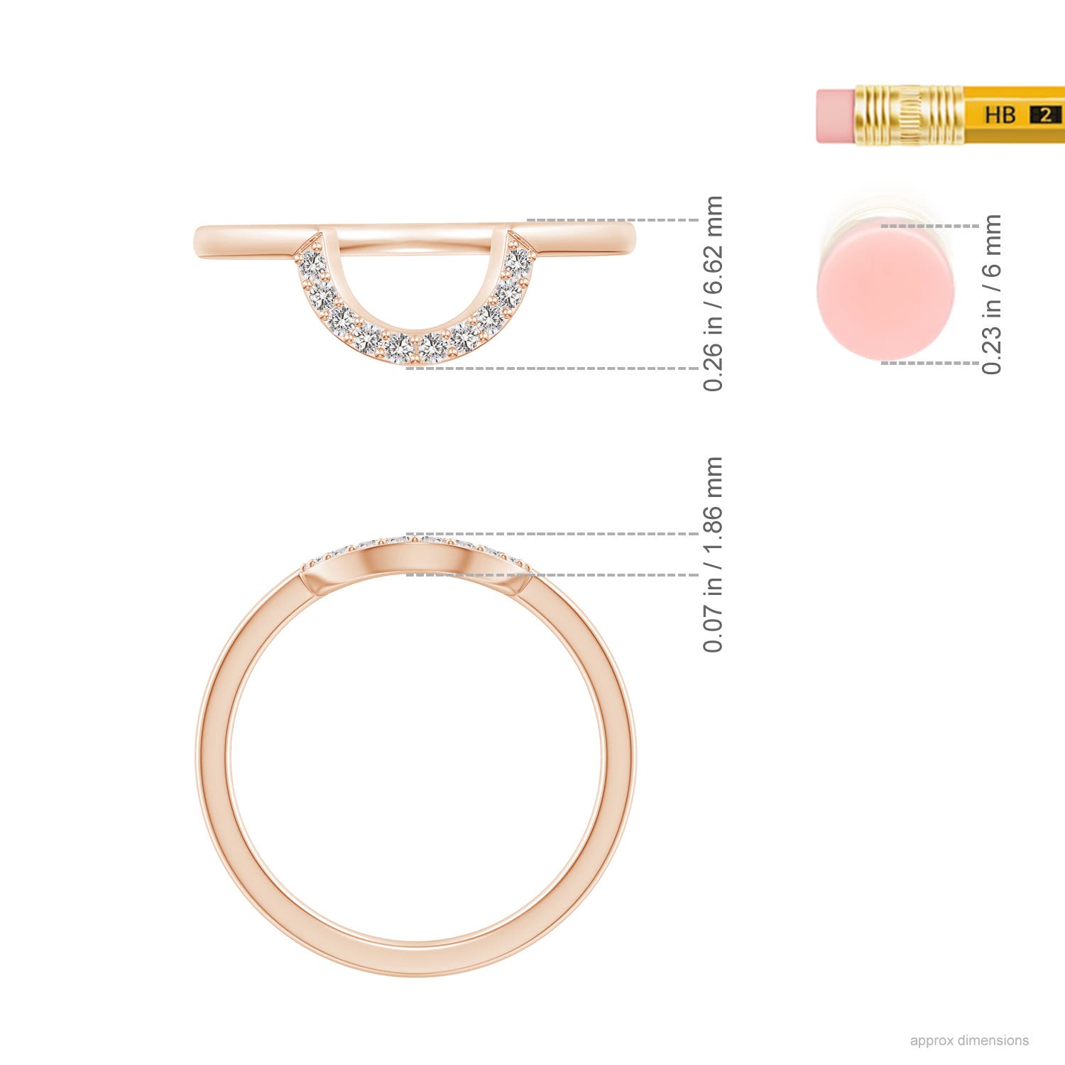 I-J, I1-I2 / 0.1 CT / 14 KT Rose Gold