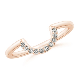 1.3mm KI3 Prong-Set Diamond U-Shaped Comfort Fit Wedding Band in Rose Gold
