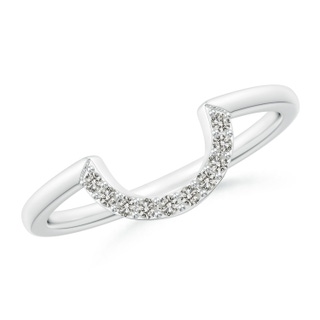 1.3mm KI3 Prong-Set Diamond U-Shaped Comfort Fit Wedding Band in White Gold