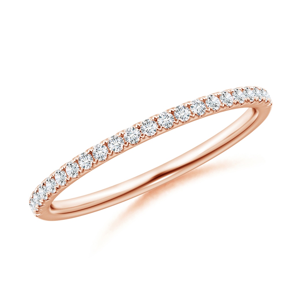 1.3mm GVS2 Pave-Set Diamond Half Eternity Classic Wedding Band in Rose Gold