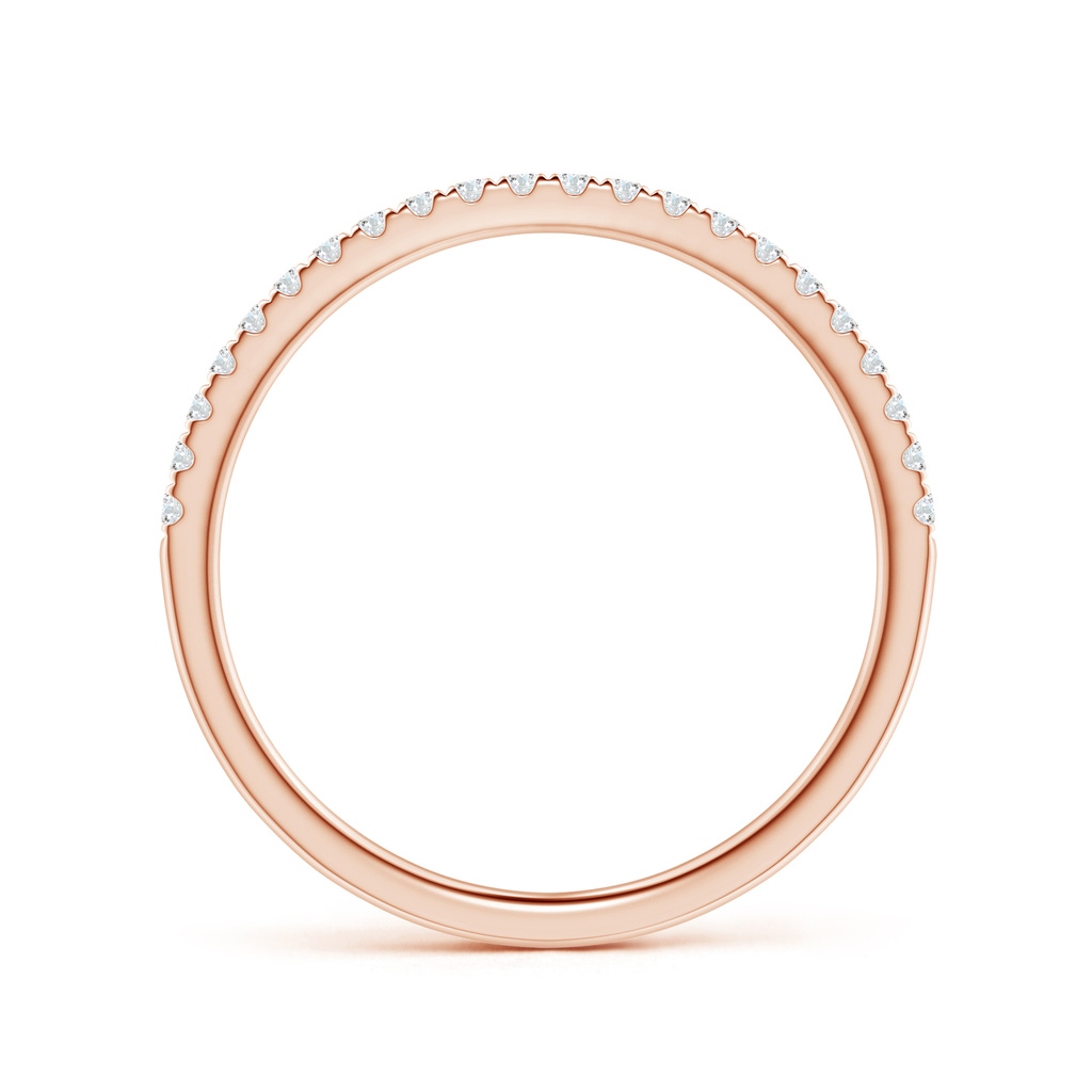 1.3mm GVS2 Pave-Set Diamond Half Eternity Classic Wedding Band in Rose Gold - side 1