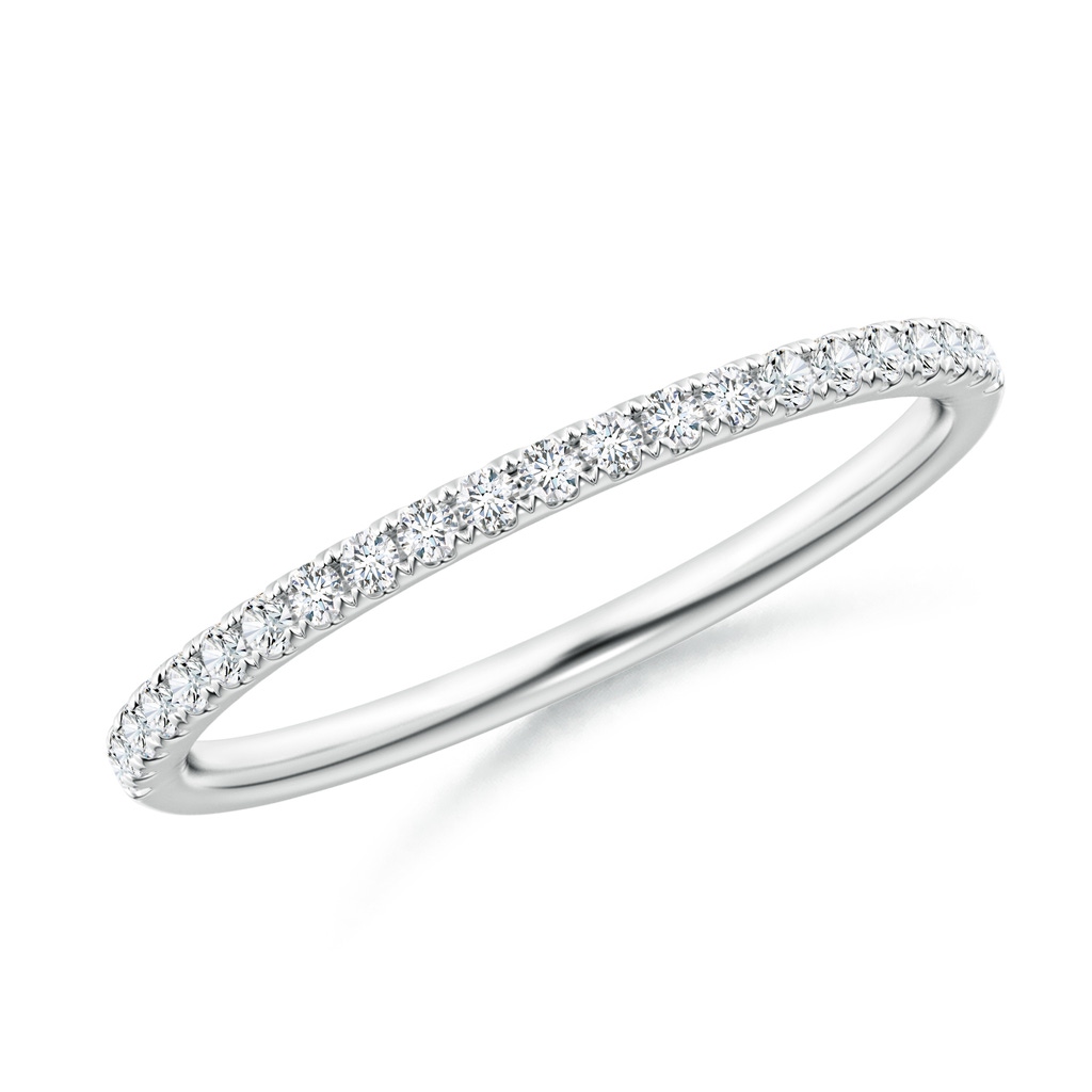 1.3mm GVS2 Pave-Set Diamond Half Eternity Classic Wedding Band in White Gold