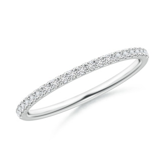 1.3mm HSI2 Pave-Set Diamond Half Eternity Classic Wedding Band in White Gold