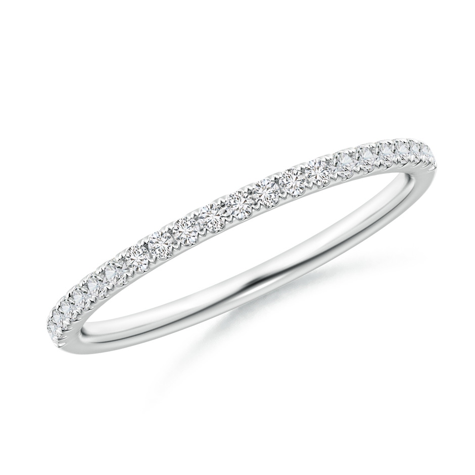 1.3mm HSI2 Pave-Set Diamond Half Eternity Classic Wedding Band in White Gold 
