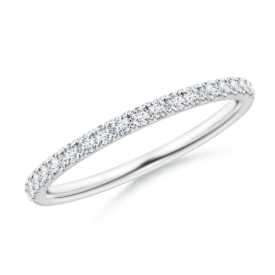 1.5mm GVS2 Pave-Set Diamond Half Eternity Classic Wedding Band in White Gold 