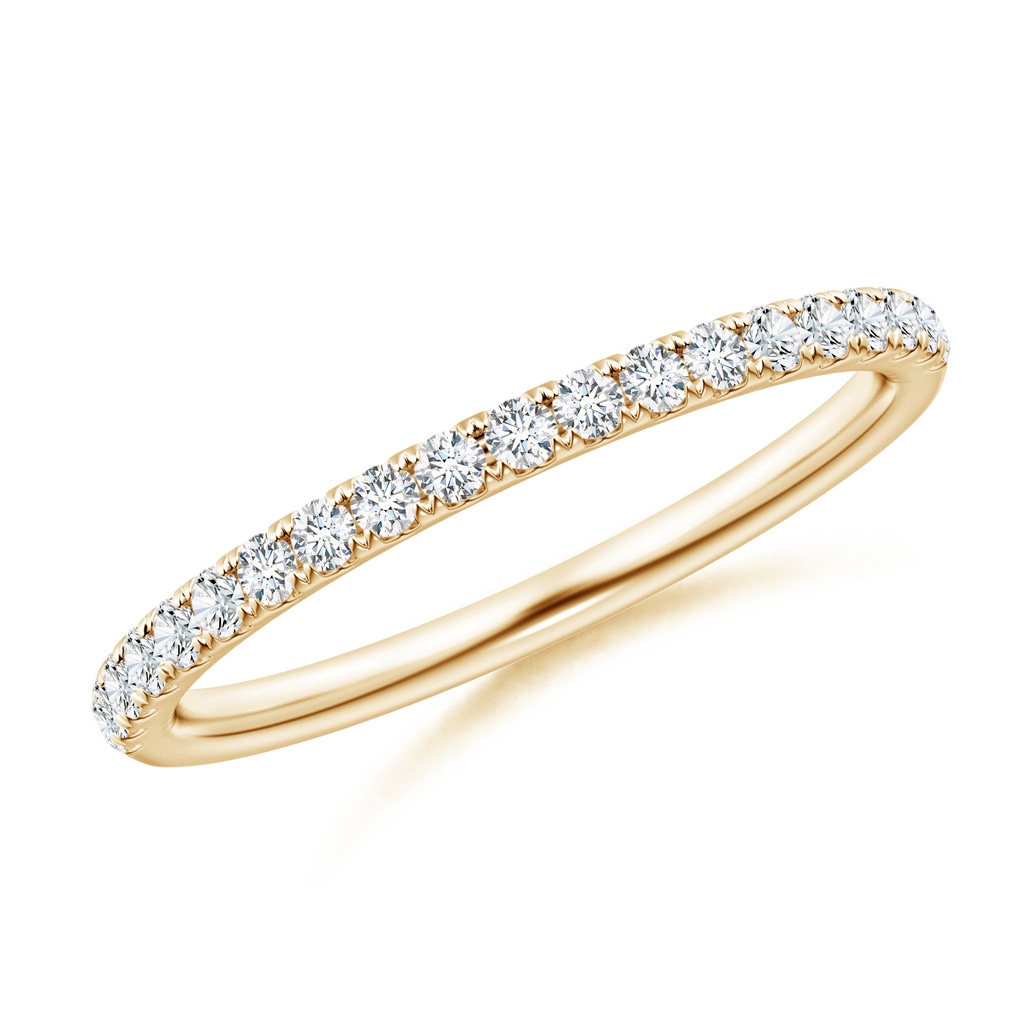1.5mm GVS2 Pave-Set Diamond Half Eternity Classic Wedding Band in Yellow Gold