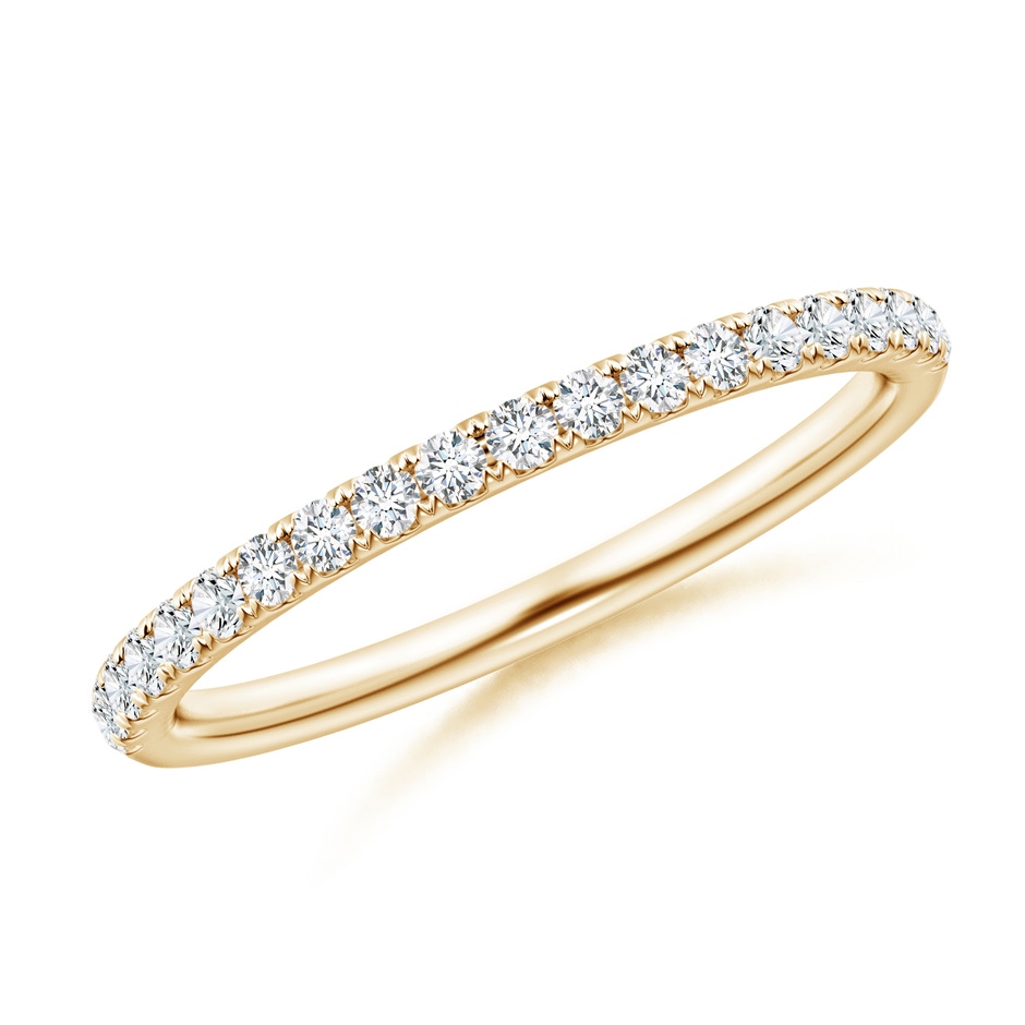 1.5mm GVS2 Pave-Set Diamond Half Eternity Classic Wedding Band in Yellow Gold 