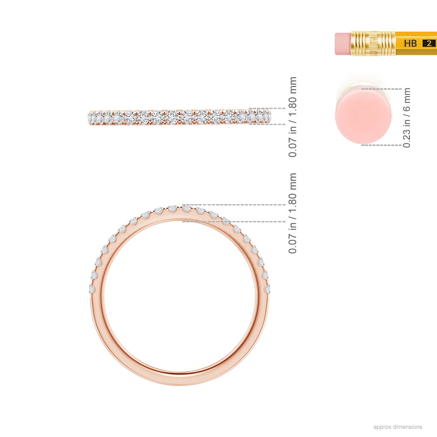 H, SI2 / 0.28 CT / 14 KT Rose Gold