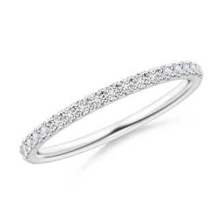 1.5mm HSI2 Pave-Set Diamond Half Eternity Classic Wedding Band in White Gold