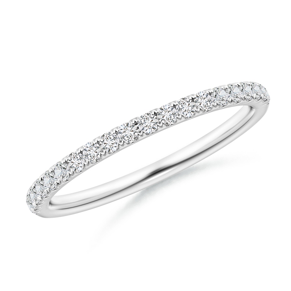 1.5mm HSI2 Pave-Set Diamond Half Eternity Classic Wedding Band in White Gold 