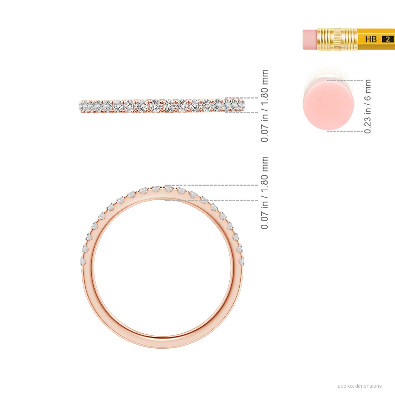 I-J, I1-I2 / 0.28 CT / 14 KT Rose Gold