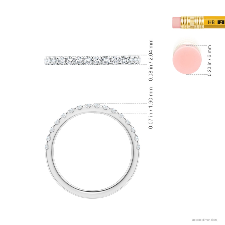 1.7mm GVS2 Pave-Set Diamond Half Eternity Classic Wedding Band in White Gold ruler