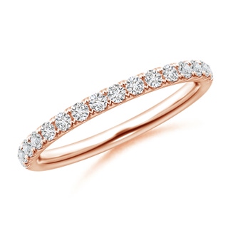 1.7mm HSI2 Pave-Set Diamond Half Eternity Classic Wedding Band in Rose Gold
