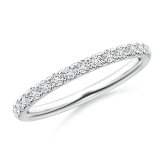 1.7mm HSI2 Pave-Set Diamond Half Eternity Classic Wedding Band in White Gold