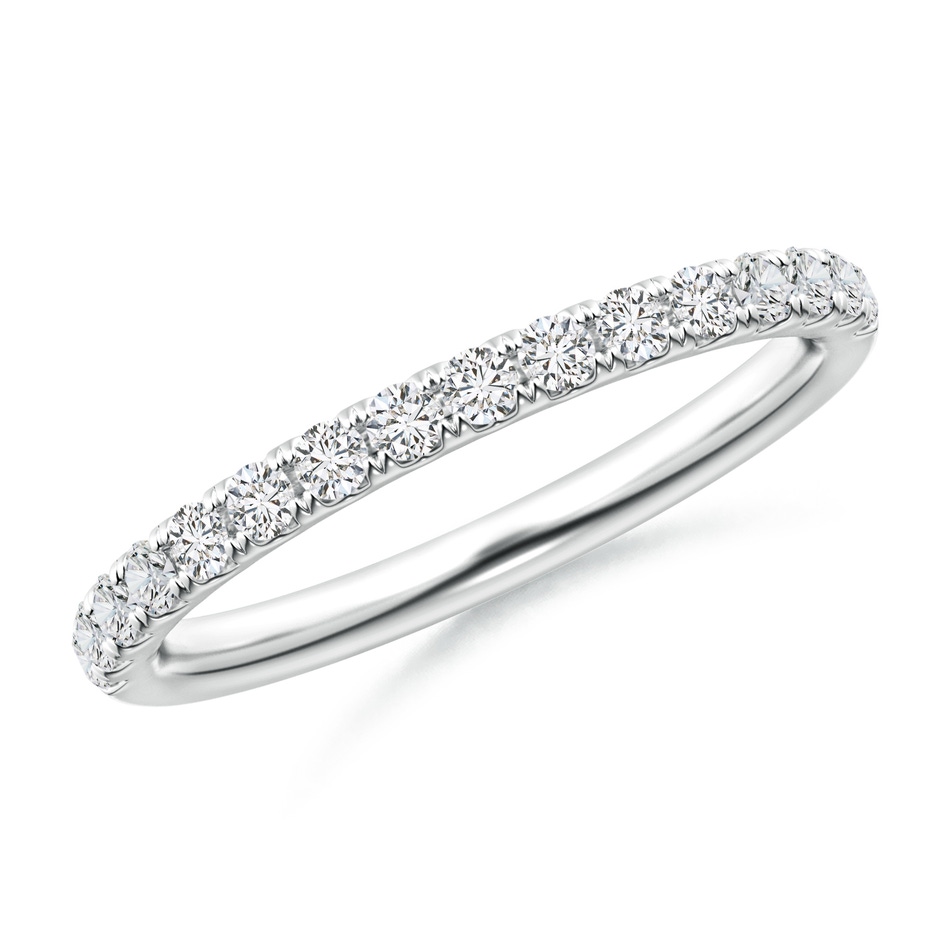 1.7mm HSI2 Pave-Set Diamond Half Eternity Classic Wedding Band in White Gold 