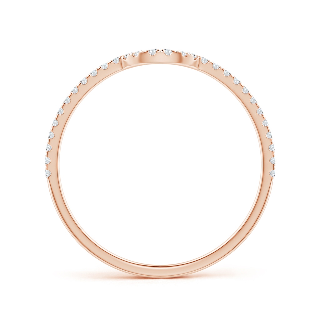1mm GVS2 Pave-Set Diamond Contoured Comfort Fit Wedding Band in Rose Gold - side 1