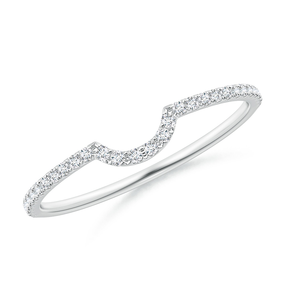 1mm GVS2 Pave-Set Diamond Contoured Comfort Fit Wedding Band in White Gold 