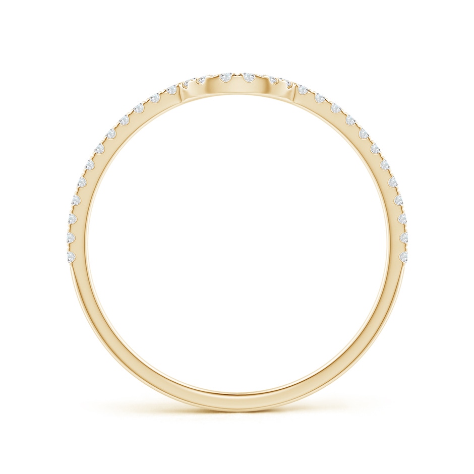 1mm GVS2 Pave-Set Diamond Contoured Comfort Fit Wedding Band in Yellow Gold side 1