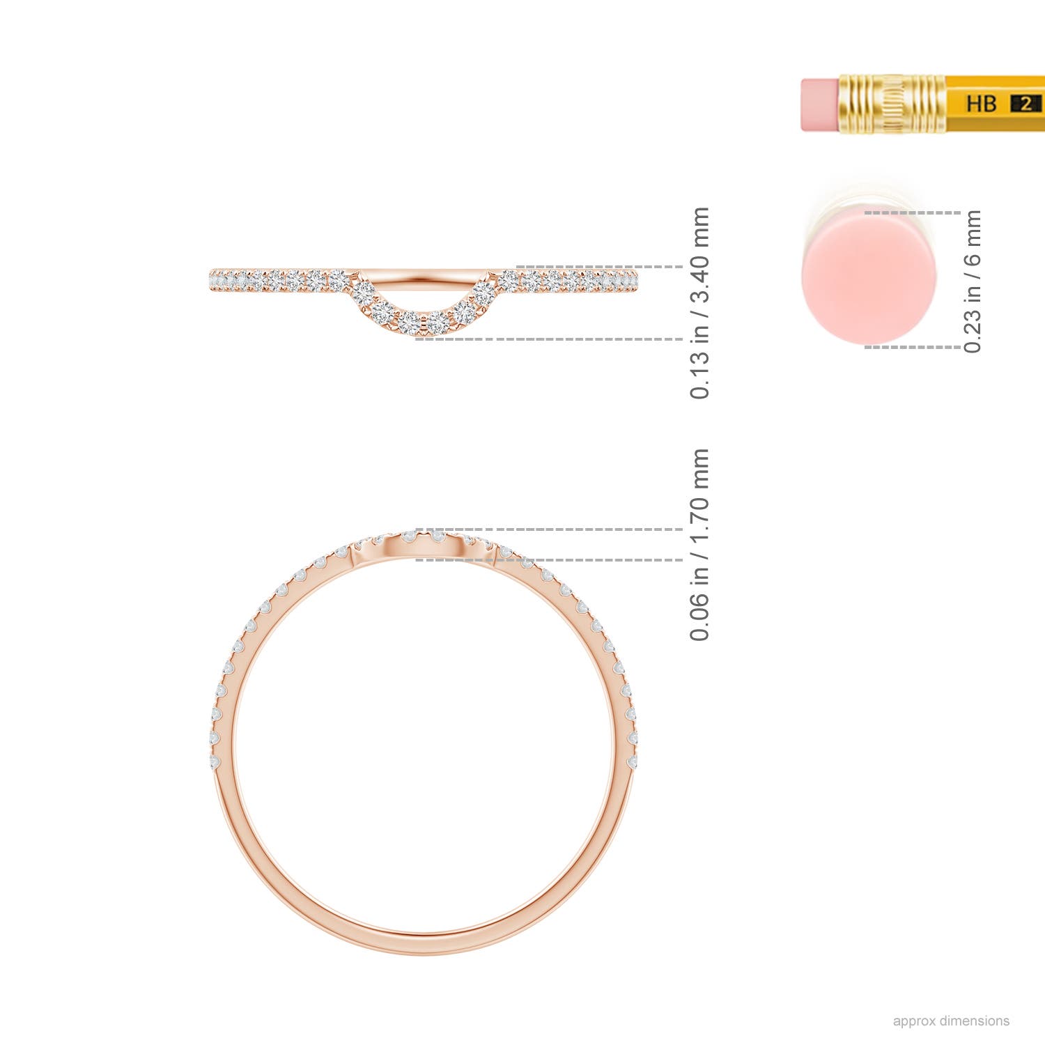 H, SI2 / 0.15 CT / 14 KT Rose Gold