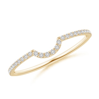 1mm HSI2 Pave-Set Diamond Contoured Comfort Fit Wedding Band in Yellow Gold