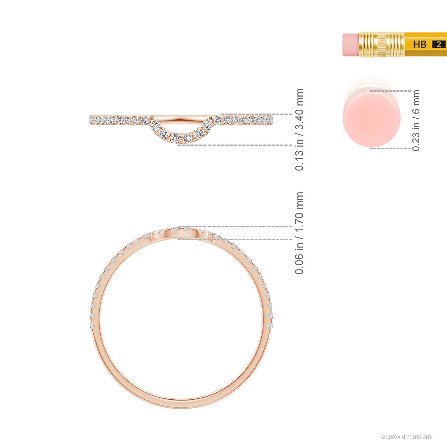 I-J, I1-I2 / 0.15 CT / 14 KT Rose Gold