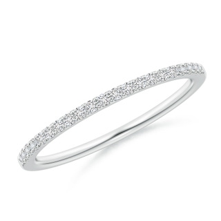 1.1mm HSI2 Pave-Set Diamond Classic Comfort Fit Wedding Band in White Gold