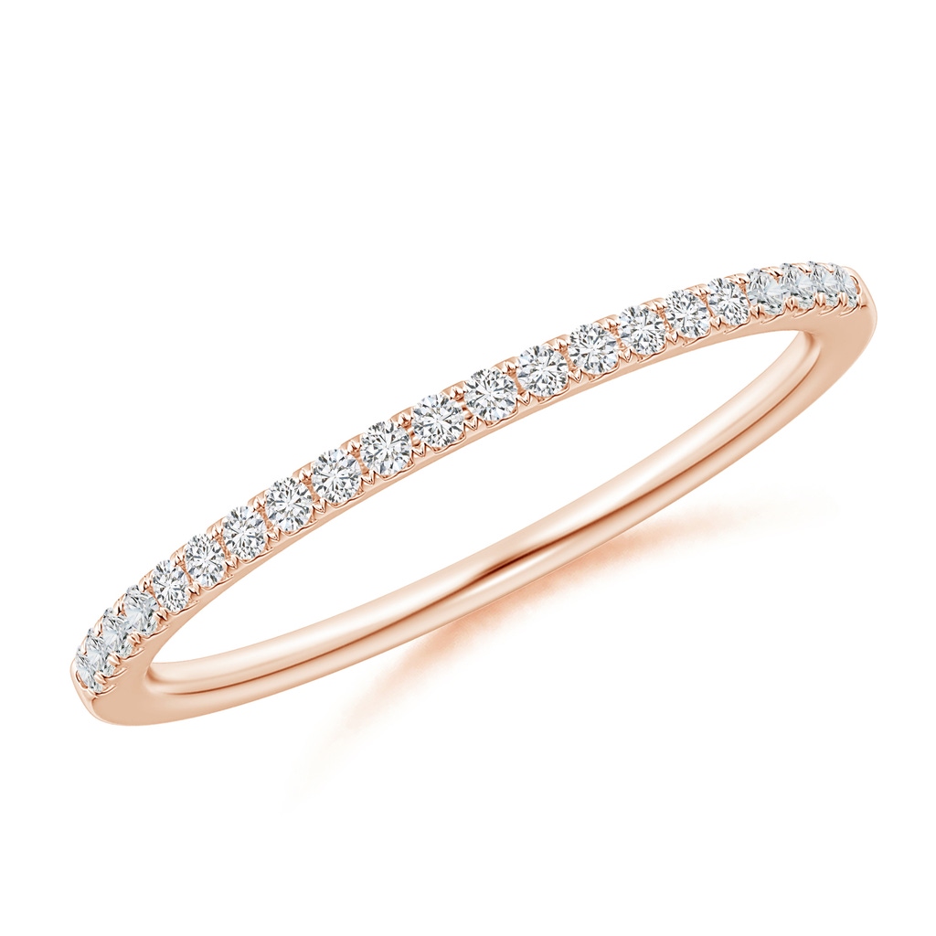 1.2mm HSI2 Pave-Set Diamond Classic Comfort Fit Wedding Band in Rose Gold