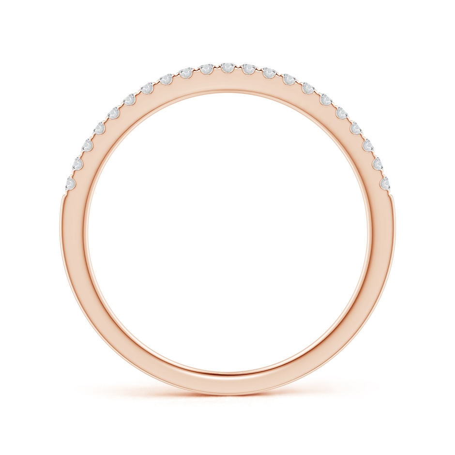 1.2mm HSI2 Pave-Set Diamond Classic Comfort Fit Wedding Band in Rose Gold side 1