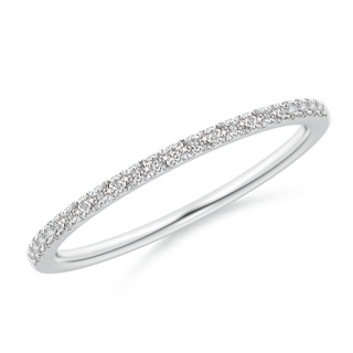 1.2mm IJI1I2 Pave-Set Diamond Classic Comfort Fit Wedding Band in White Gold