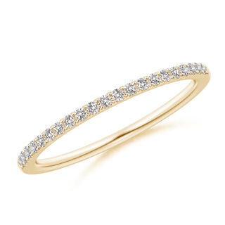 1.2mm IJI1I2 Pave-Set Diamond Classic Comfort Fit Wedding Band in Yellow Gold