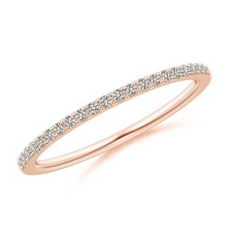 1.2mm KI3 Pave-Set Diamond Classic Comfort Fit Wedding Band in Rose Gold
