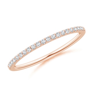 1mm GVS2 Pave-Set Diamond Classic Comfort Fit Wedding Band in Rose Gold
