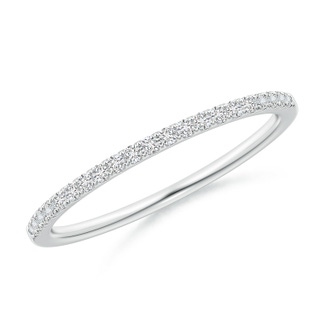 1mm HSI2 Pave-Set Diamond Classic Comfort Fit Wedding Band in White Gold