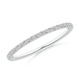 1mm IJI1I2 Pave-Set Diamond Classic Comfort Fit Wedding Band in White Gold