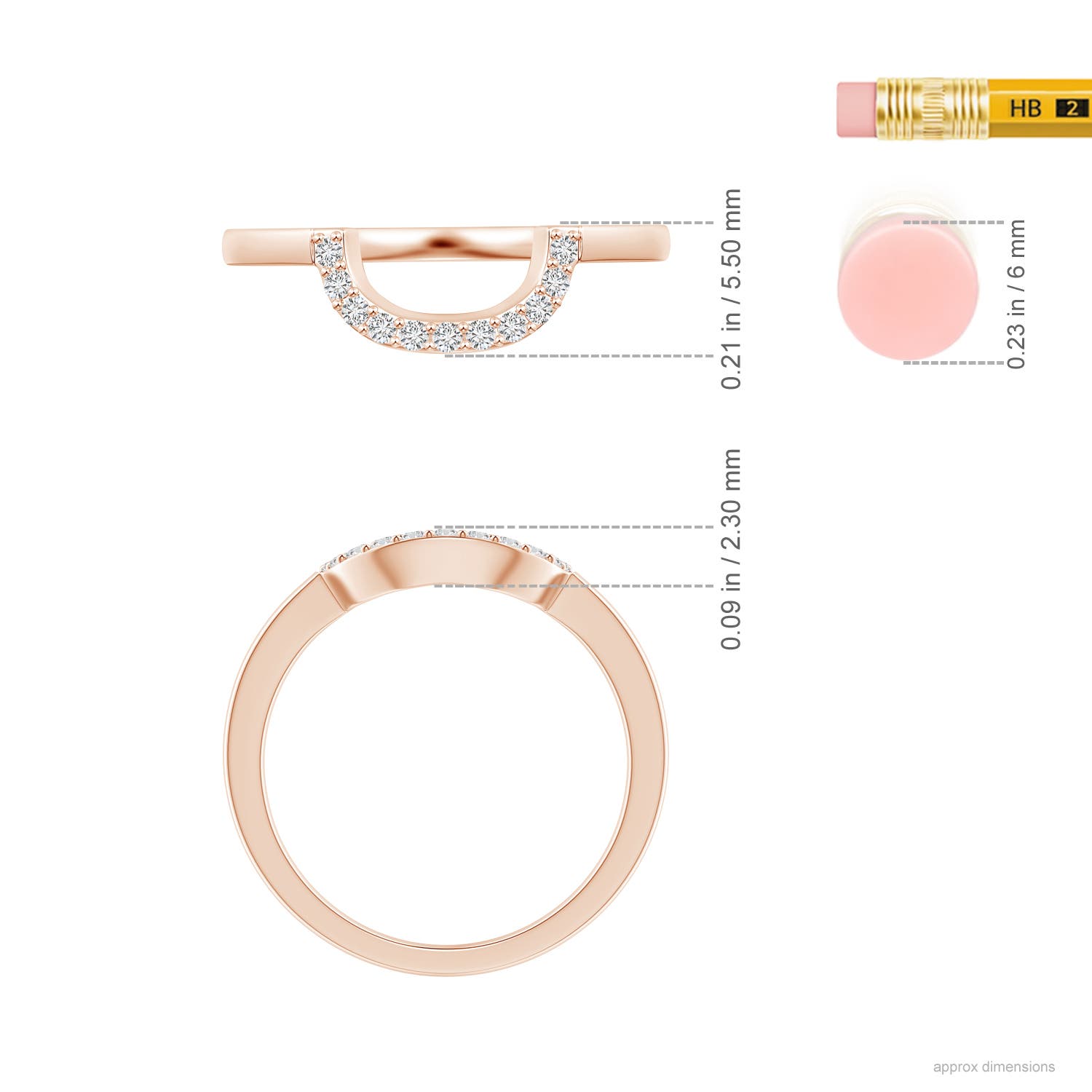 H, SI2 / 0.09 CT / 14 KT Rose Gold