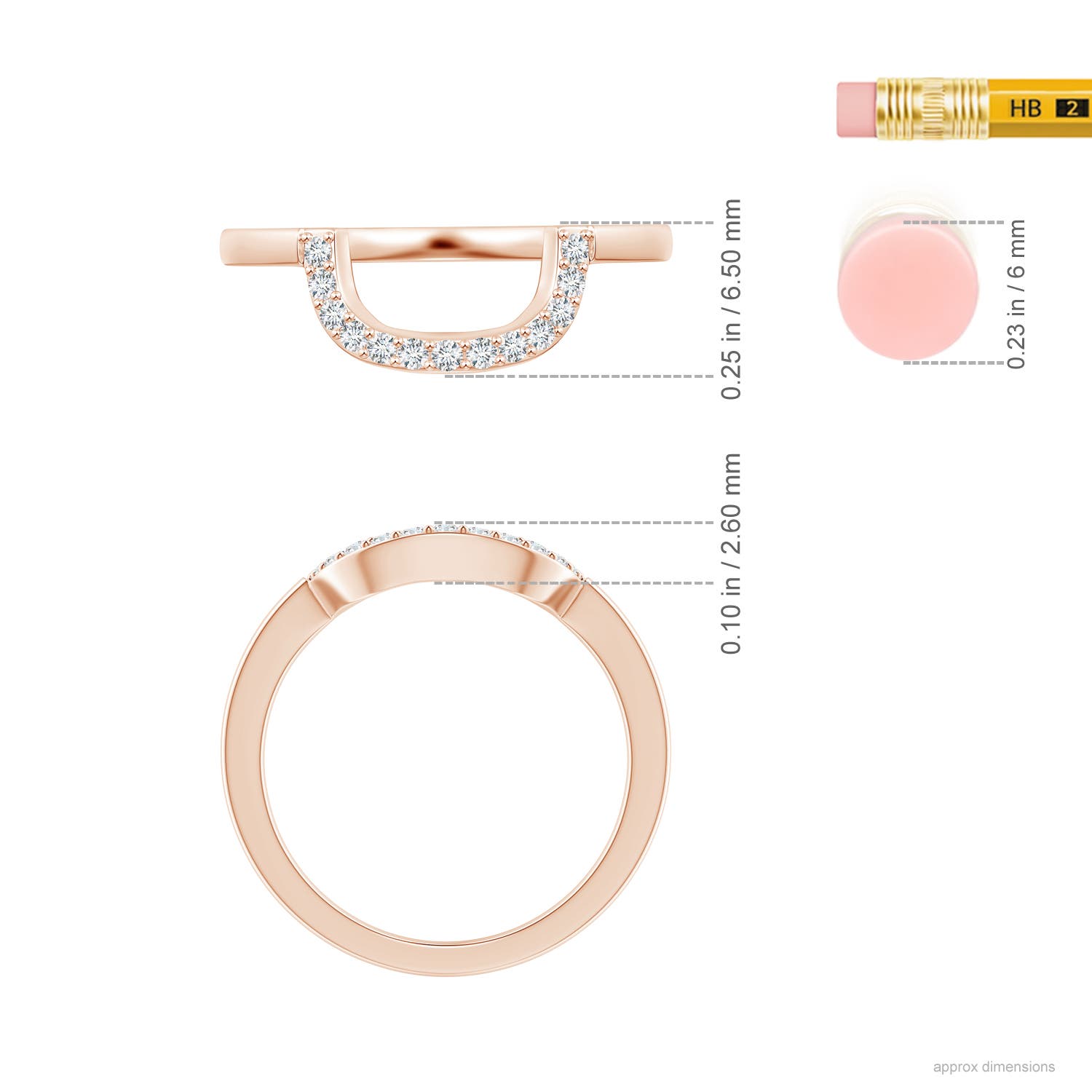 G, VS2 / 0.13 CT / 14 KT Rose Gold