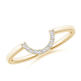 1.1mm GVS2 Diamond U-Shaped Wedding Band in Yellow Gold