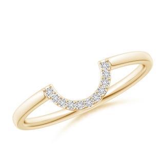 1.1mm HSI2 Diamond U-Shaped Wedding Band in Yellow Gold