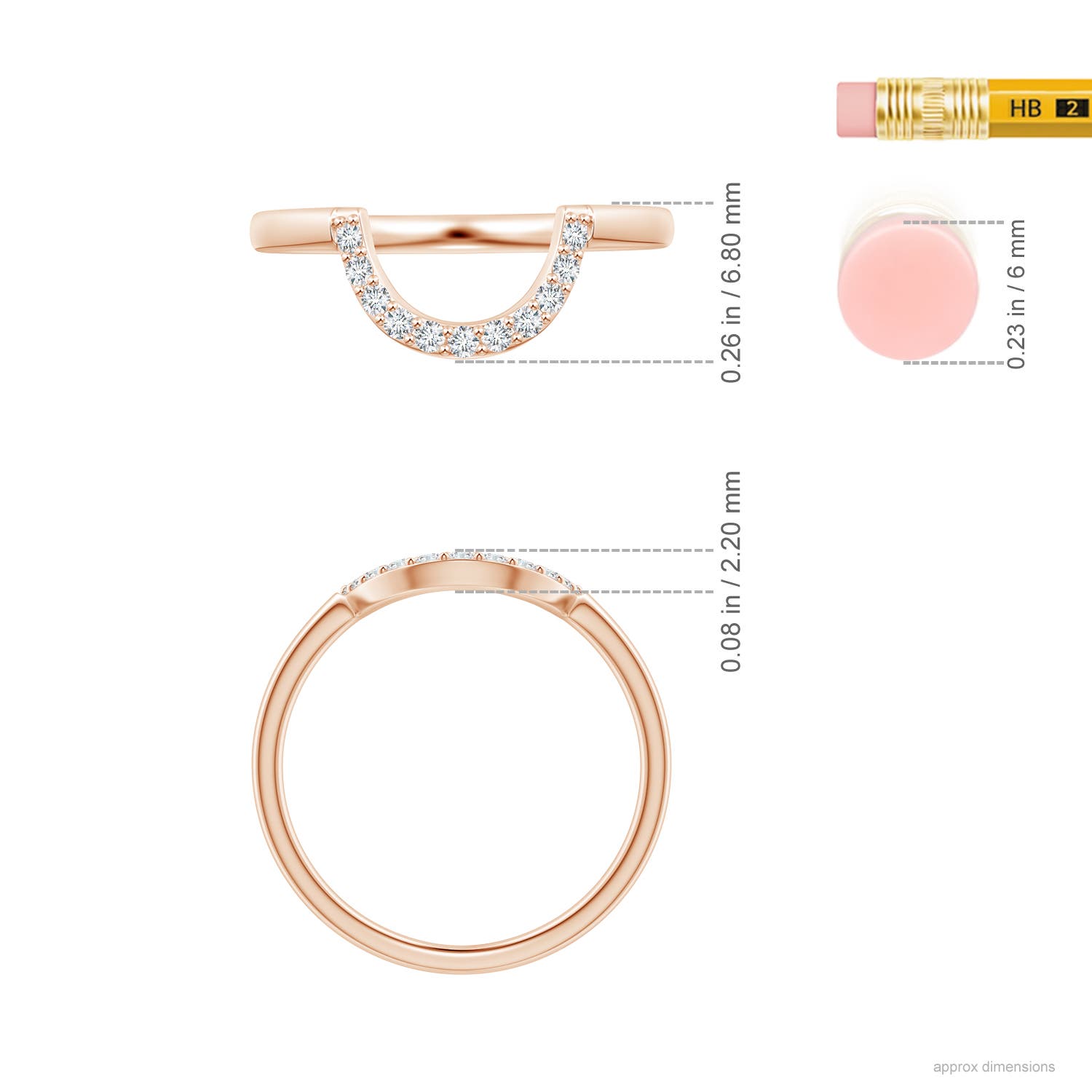 G, VS2 / 0.11 CT / 14 KT Rose Gold