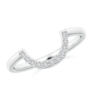 1.3mm HSI2 Diamond U-Shaped Wedding Band in White Gold