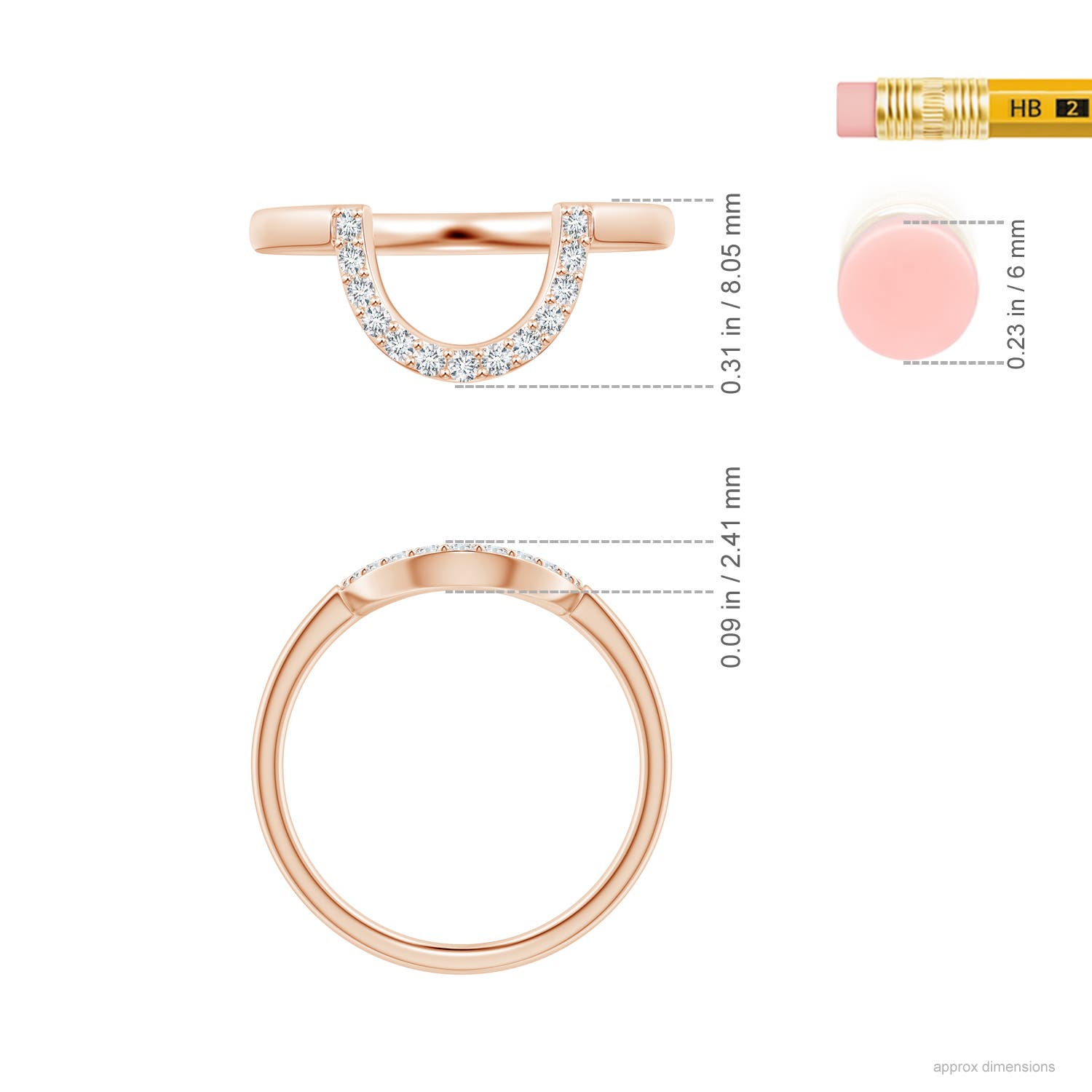 F-G, VS / 0.16 CT / 14 KT Rose Gold