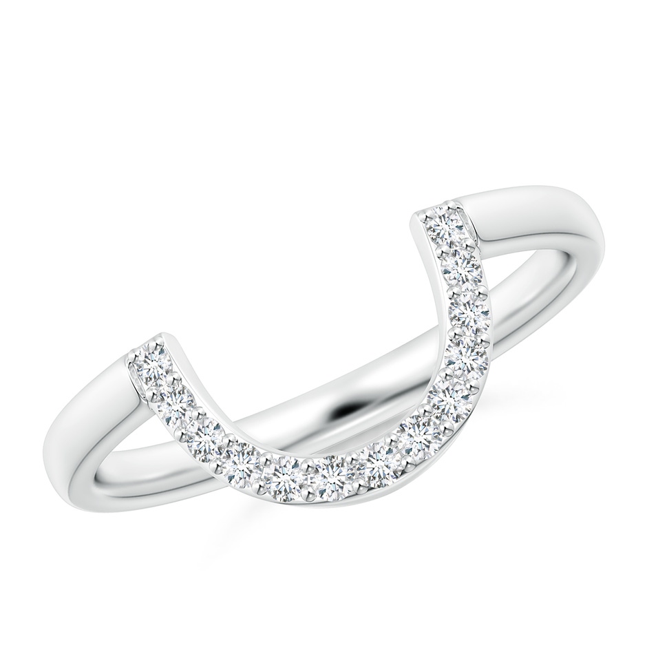 1.4mm GVS2 Diamond U-Shaped Wedding Band in White Gold 