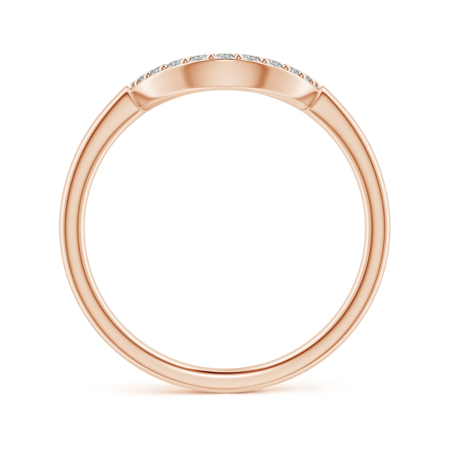 1.4mm KI3 Diamond U-Shaped Wedding Band in Rose Gold - side 2
