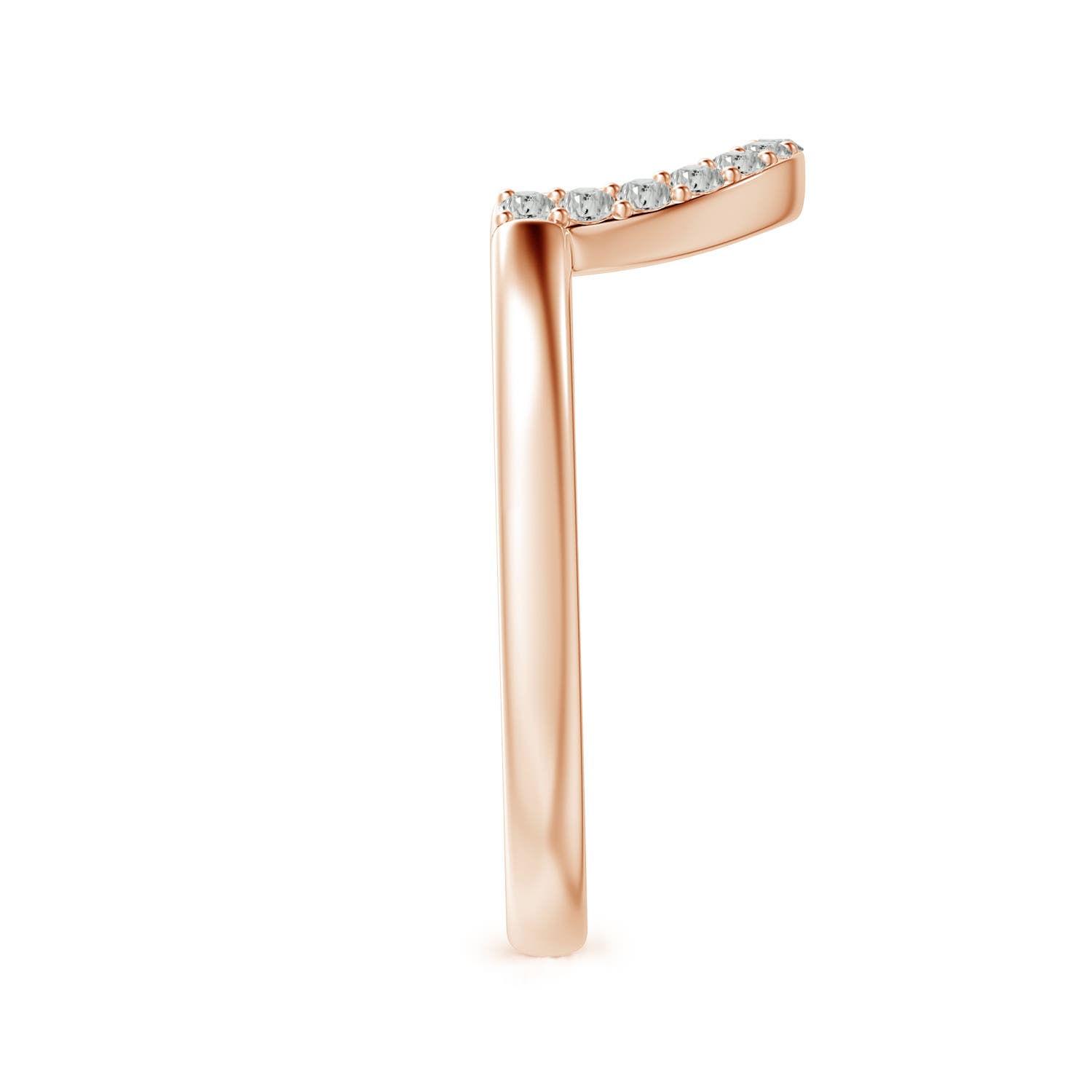1.4mm KI3 Diamond U-Shaped Wedding Band in Rose Gold - side 3