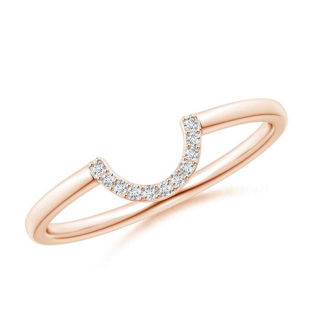 1mm GVS2 Diamond U-Shaped Wedding Band in Rose Gold