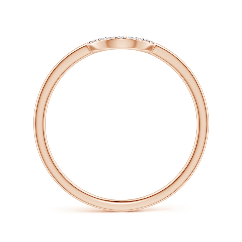 1mm GVS2 Diamond U-Shaped Wedding Band in Rose Gold - side 1