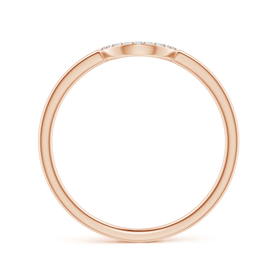1mm GVS2 Diamond U-Shaped Wedding Band in Rose Gold side 1