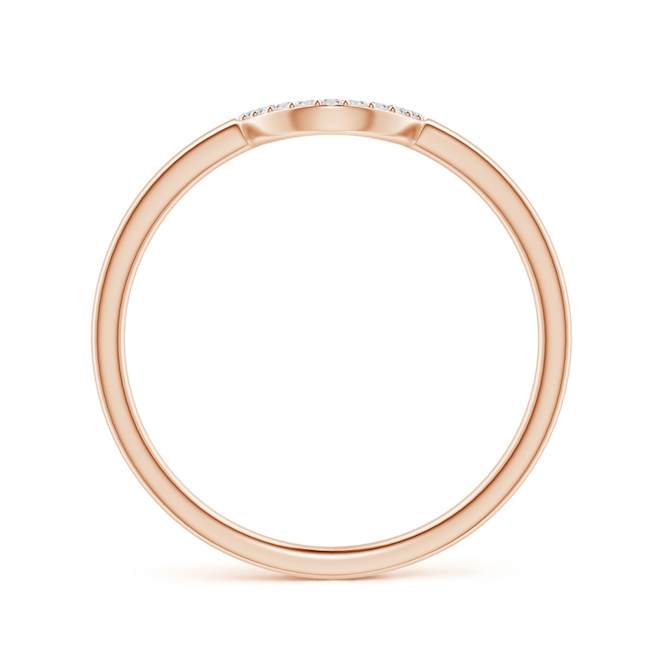 1mm HSI2 Diamond U-Shaped Wedding Band in Rose Gold side 1