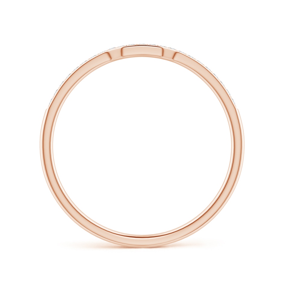 0.9mm GVS2 Pave-Set Diamond Square-Shaped Wedding Band in Rose Gold side 1